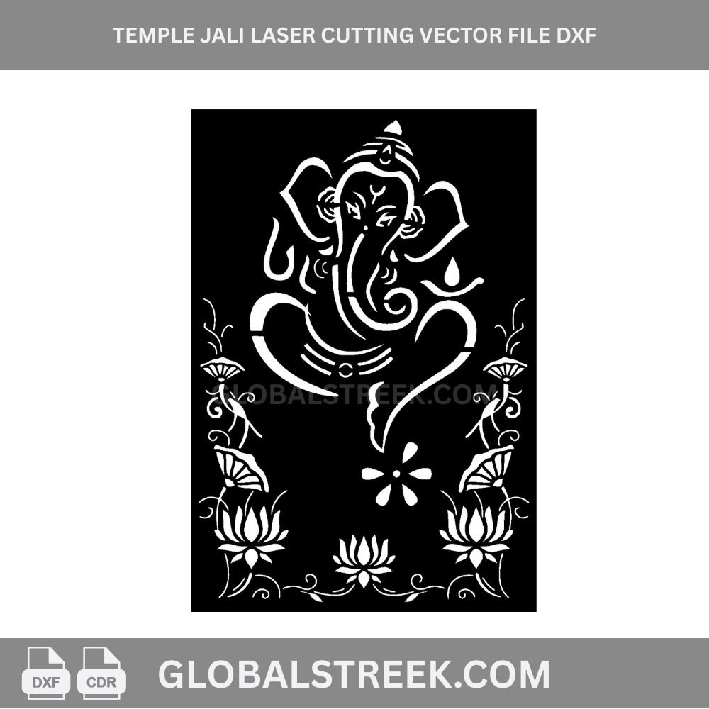 Temple Jali Laser Cutting Vector File DXF | CNC Pattern for MDF & Acrylic