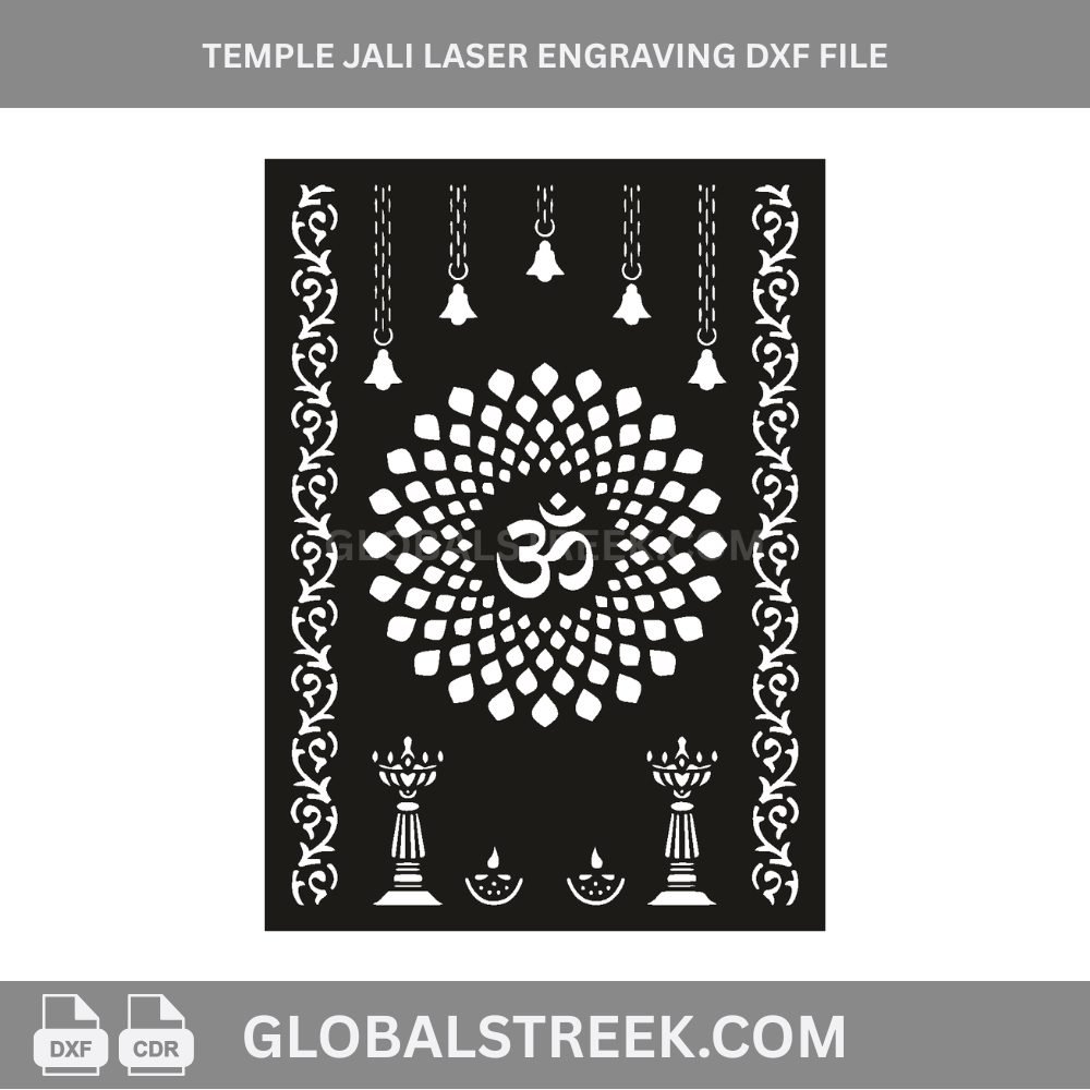Temple Jali Laser Engraving DXF File | CNC Vector Design for MDF & Acrylic