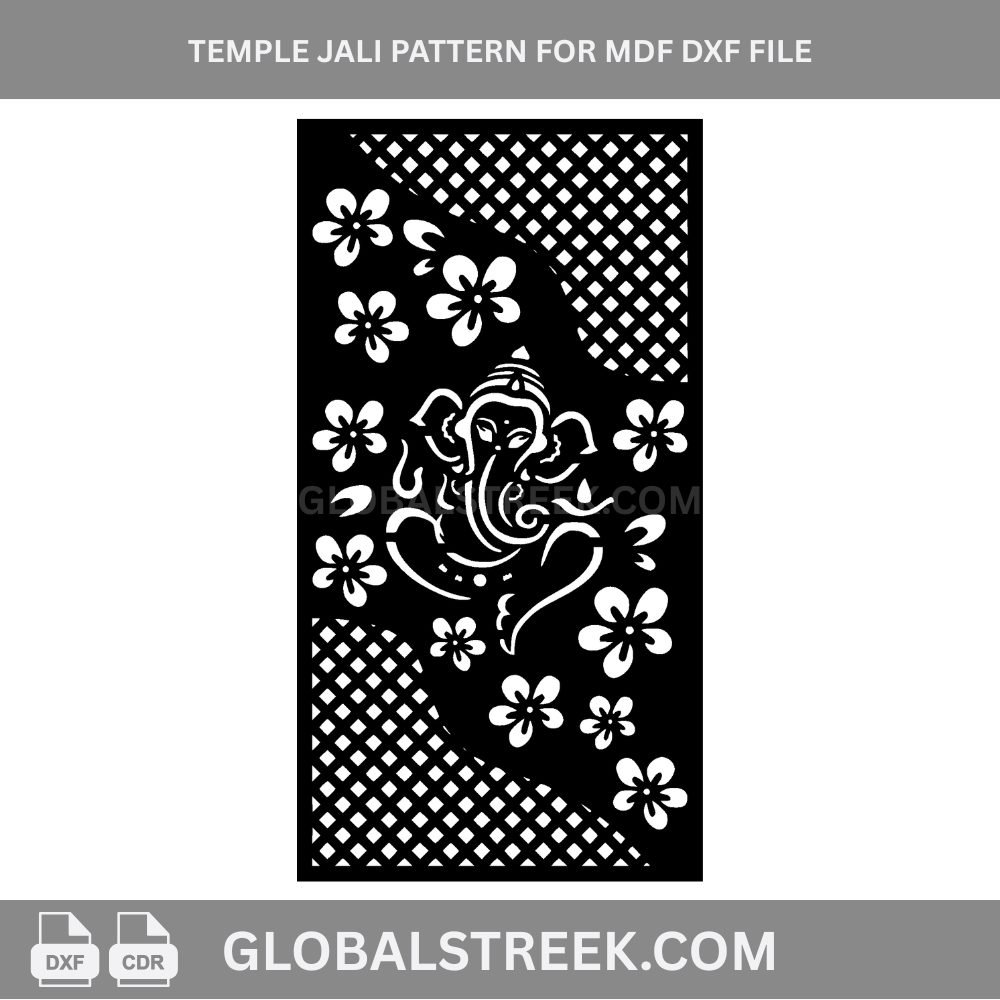 Temple Jali Pattern for MDF DXF File | CNC Laser Cutting Design