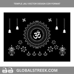 Temple Jali Vector Design CDR Format | CNC Laser Cutting Pattern for MDF & Acrylic