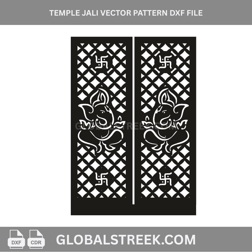 Temple Jali Vector Pattern DXF File | CNC Laser Cutting Design for MDF & Acrylic