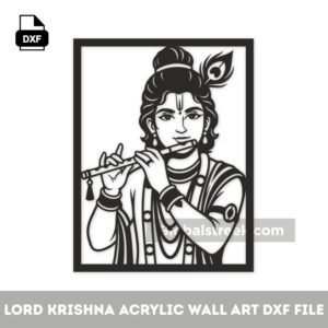 Lord Krishna acrylic wall art DXF file for CNC laser cutting decorative design