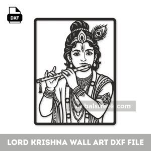 Lord Krishna wall art DXF file for CNC laser cutting decorative vector design