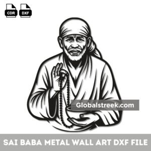Sai Baba Metal Wall Art DXF File Laser Cutting Design