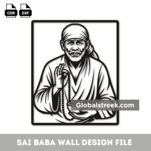 Sai Baba Wall Design File DXF Laser Cutting