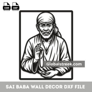 Sai Baba Wall Decor DXF File Laser Cutting Design