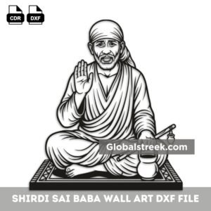 Shirdi Sai Baba Wall Art DXF File Laser Cutting Design