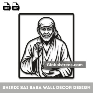 Shirdi Sai Baba Wall Decor Design DXF File