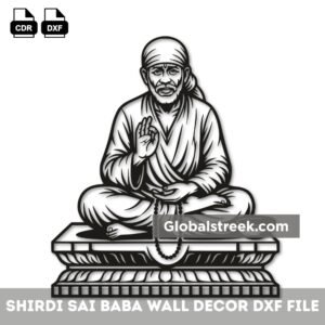 Shirdi Sai Baba Wall Decor DXF File Laser Cutting Design