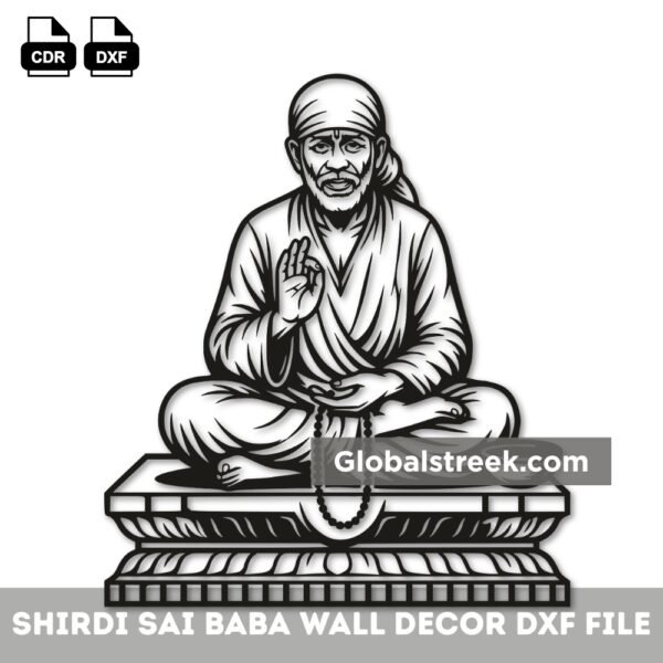Shirdi Sai Baba black and white photo
