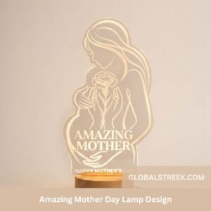 Amazing Mother Day Lamp Design DXF & CDR File for CNC LED Gift Lamp