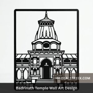 Badrinath Temple Wall Art Design DXF laser cut CNC wall decor spiritual temple design file download