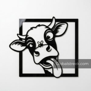 Funny Cow Wall Art DXF File