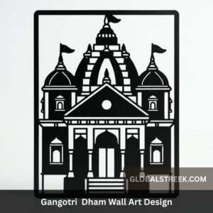 Gangotri Dham Wall Art Design DXF laser cut CNC wall decor spiritual temple design file download