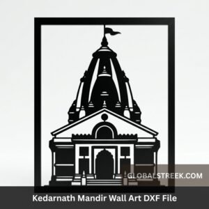 Kedarnath Mandir Wall Art DXF file laser cut CNC temple wall decor spiritual design download