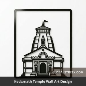 Kedarnath Temple Wall Art Design DXF File for Laser Cutting & CNC