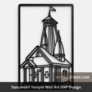 Yamunotri Temple Wall Art DXF Design laser cut CNC wall decor spiritual temple file download