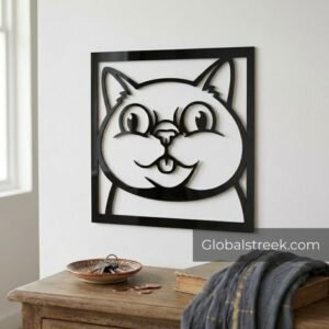 Cute Chubby Cat Wall Art DXF File