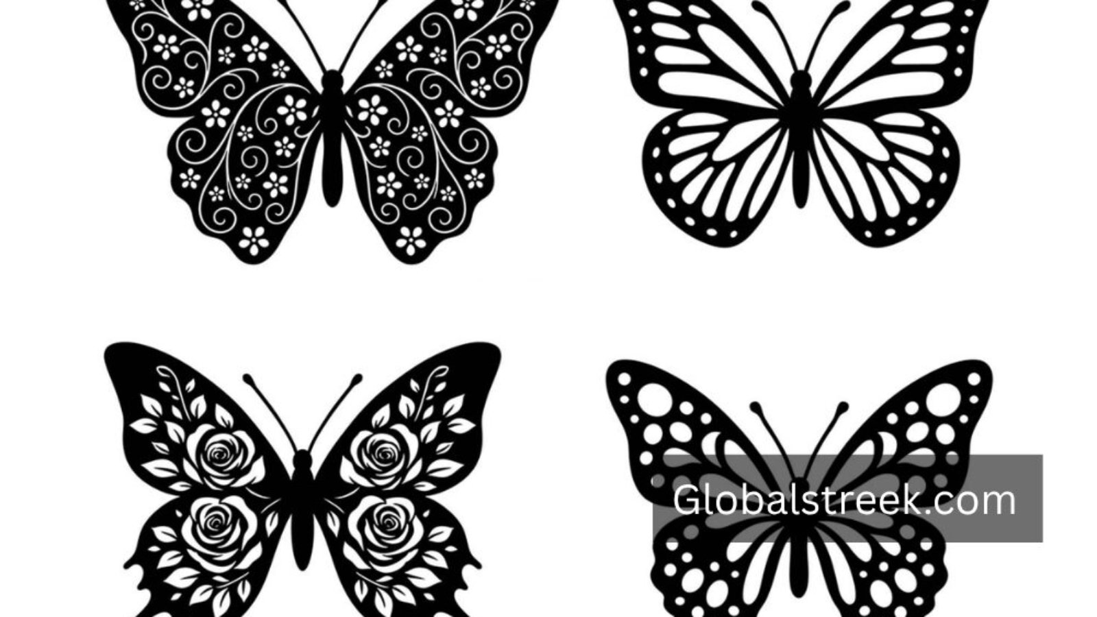 Black and White Butterfly Vector Art Vector Illustration Design