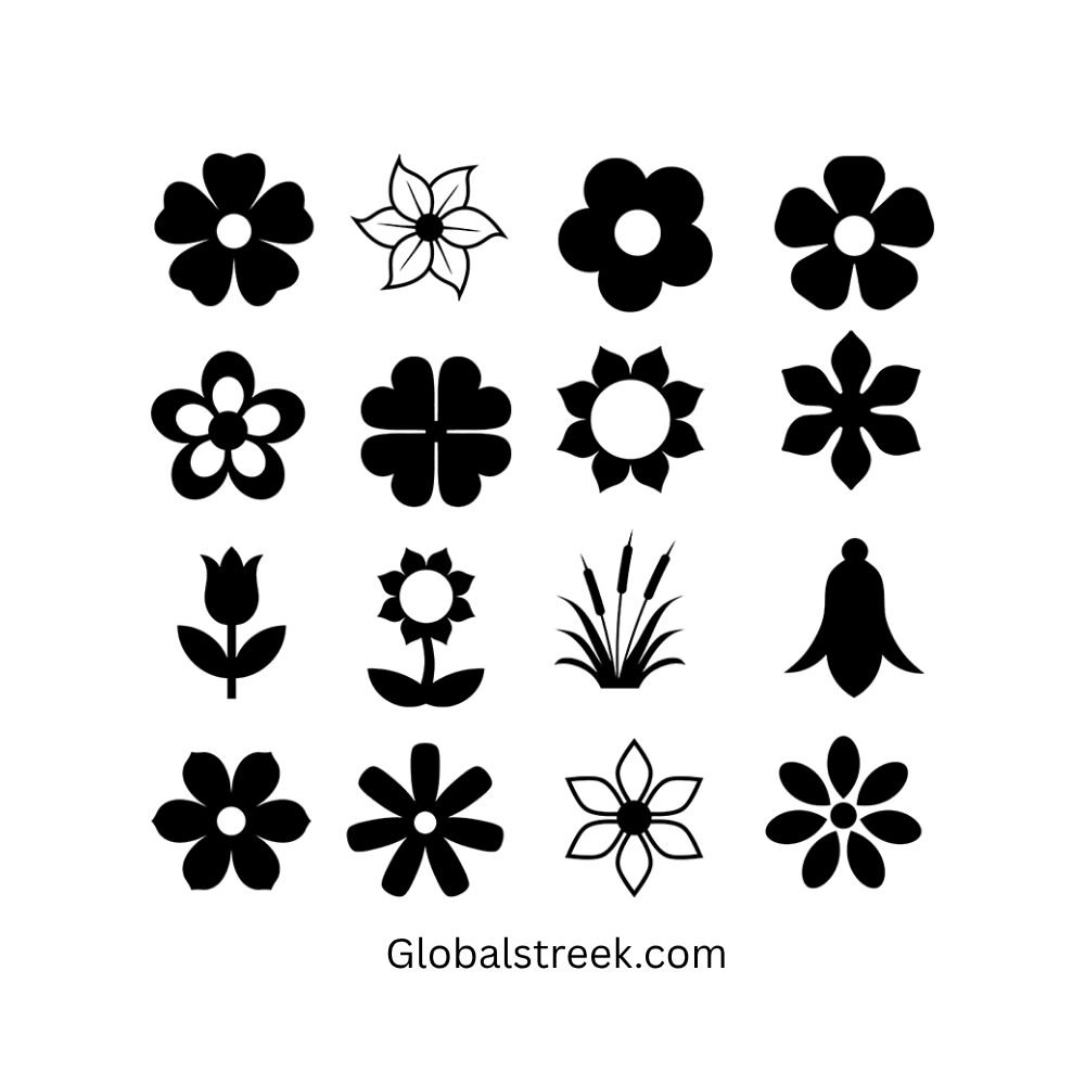 Flower Vector Illustration Design DXF File for Laser Cutting and Engraving Free Download