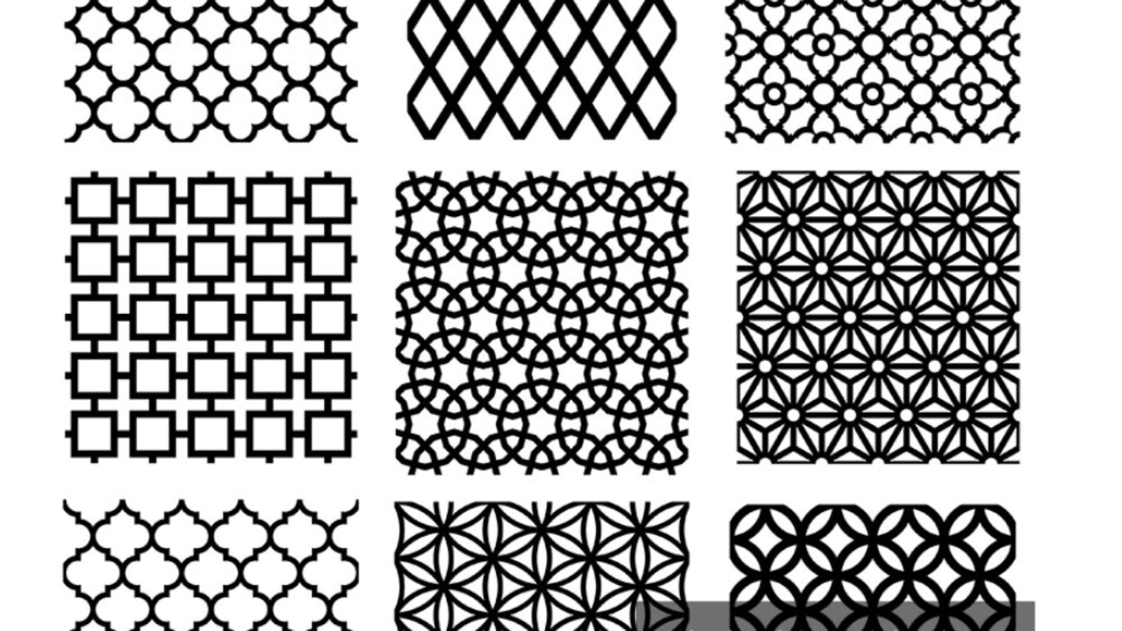 Geometric Patterns Vector Illustration Design Free DXF File