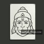 Hanuman Face Wall Art Design DXF File for Laser Cutting and Engraving