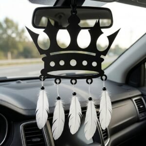 King Crown Car Hanger Design DXF File for Laser Cutting