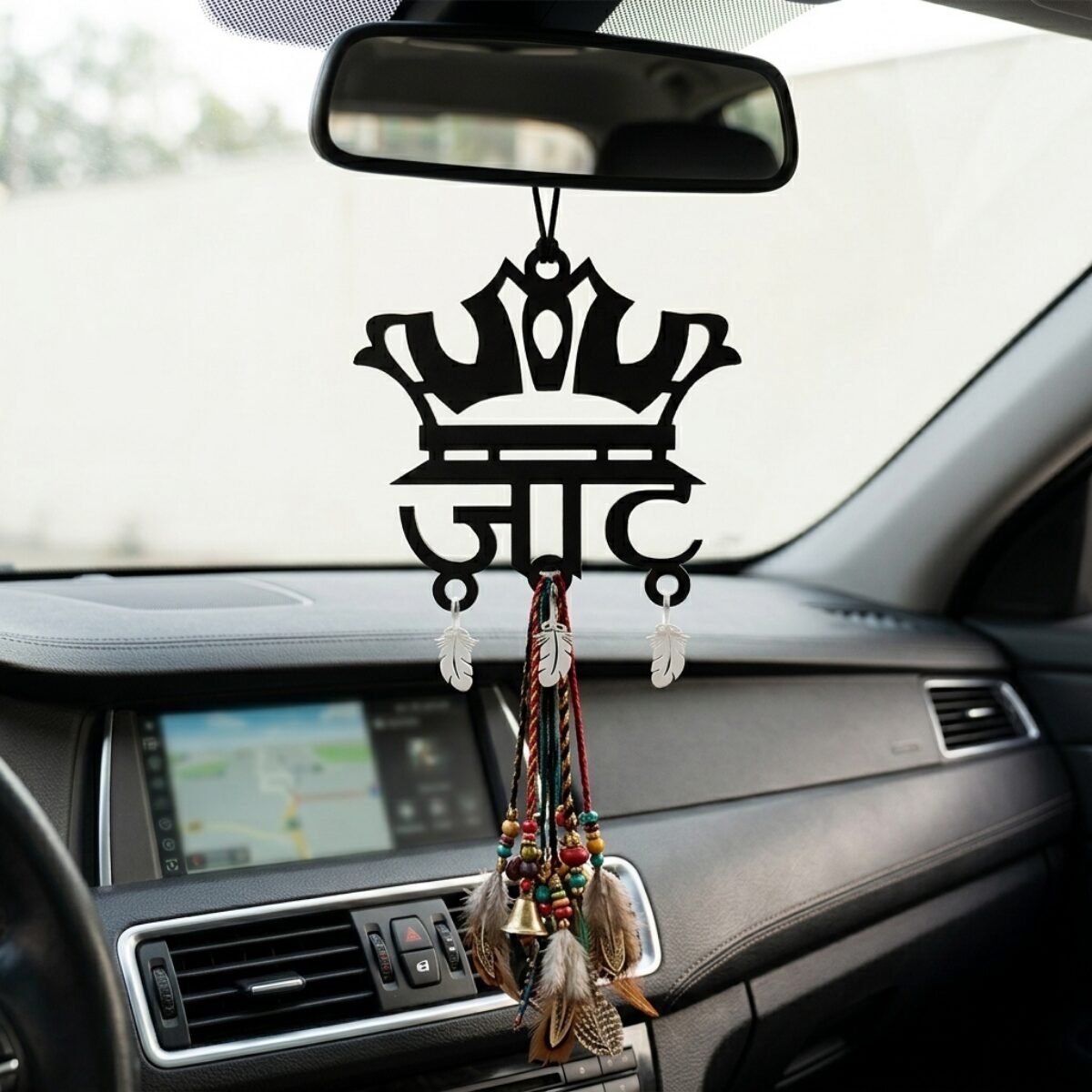 King Jaat Car Hanger Design DXF File for Laser Cutting