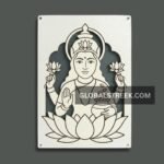 Maa Lakshmi Wall Art Design DXF File for Laser Cutting with Lotus and Kalash