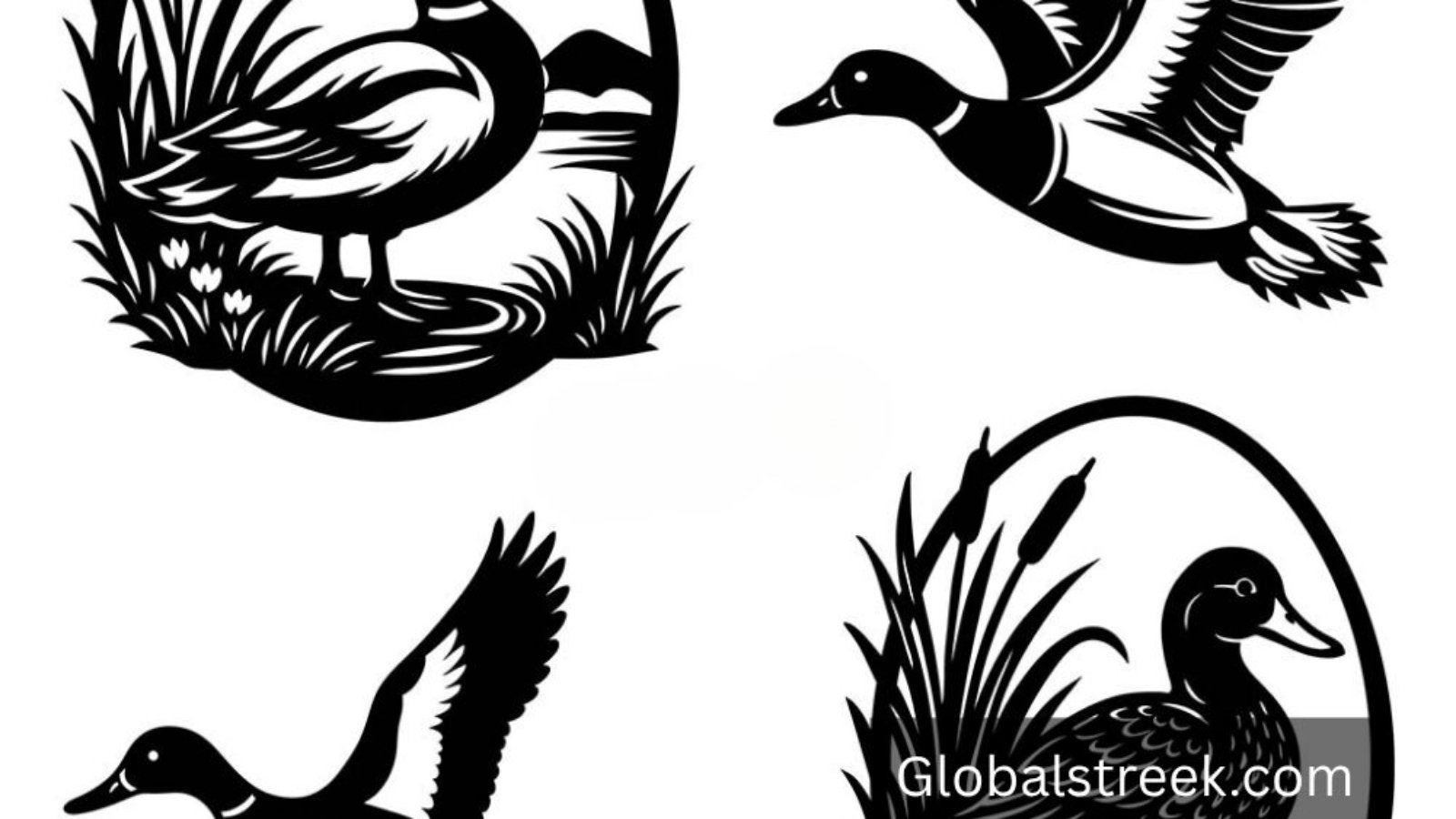 Mallard Duck Vector Illustration Design Free DXF File
