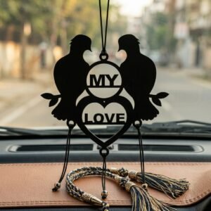 My Love Birds Car Hanger Design DXF File for Laser Cutting