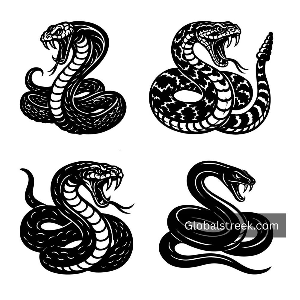 Snake Vector Illustration Design Free DXF File