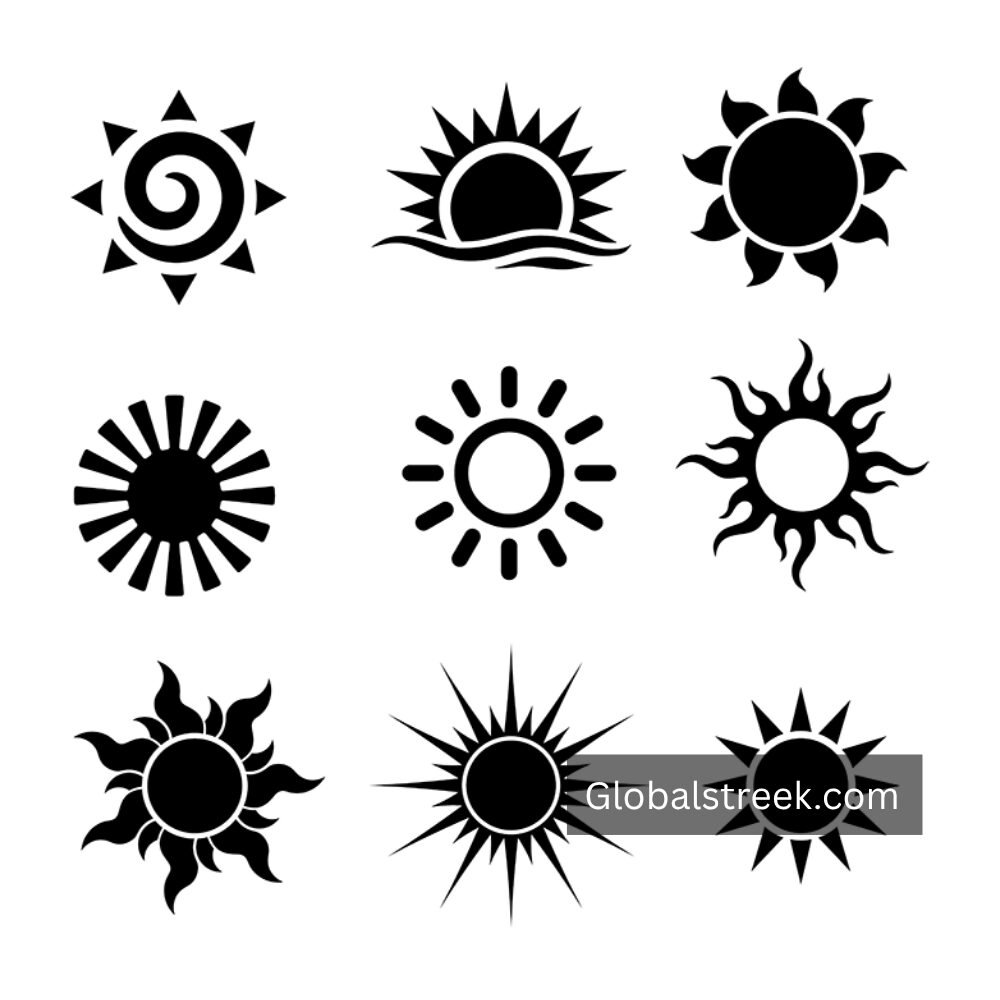 Sun Vector Illustration Design Free DXF File Download