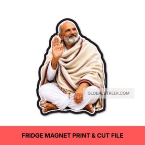 Baba Neem Karoli Blessing Fridge Magnet | Kainchi Dham Print & Cut File
