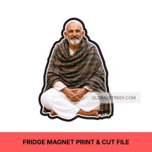 Baba Neem Karoli Fridge Magnet Print & Cut File | Kainchi Dham High Vector Design File