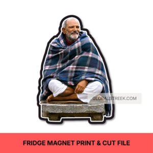 Baba Neem Karoli Fridge Magnet Printing Design Kainchi Dham Print & Cut File