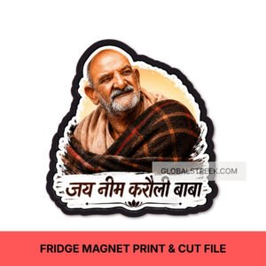 Jai Neem Karoli Baba Fridge Magnet | Kainchi Dham Print & Cut File