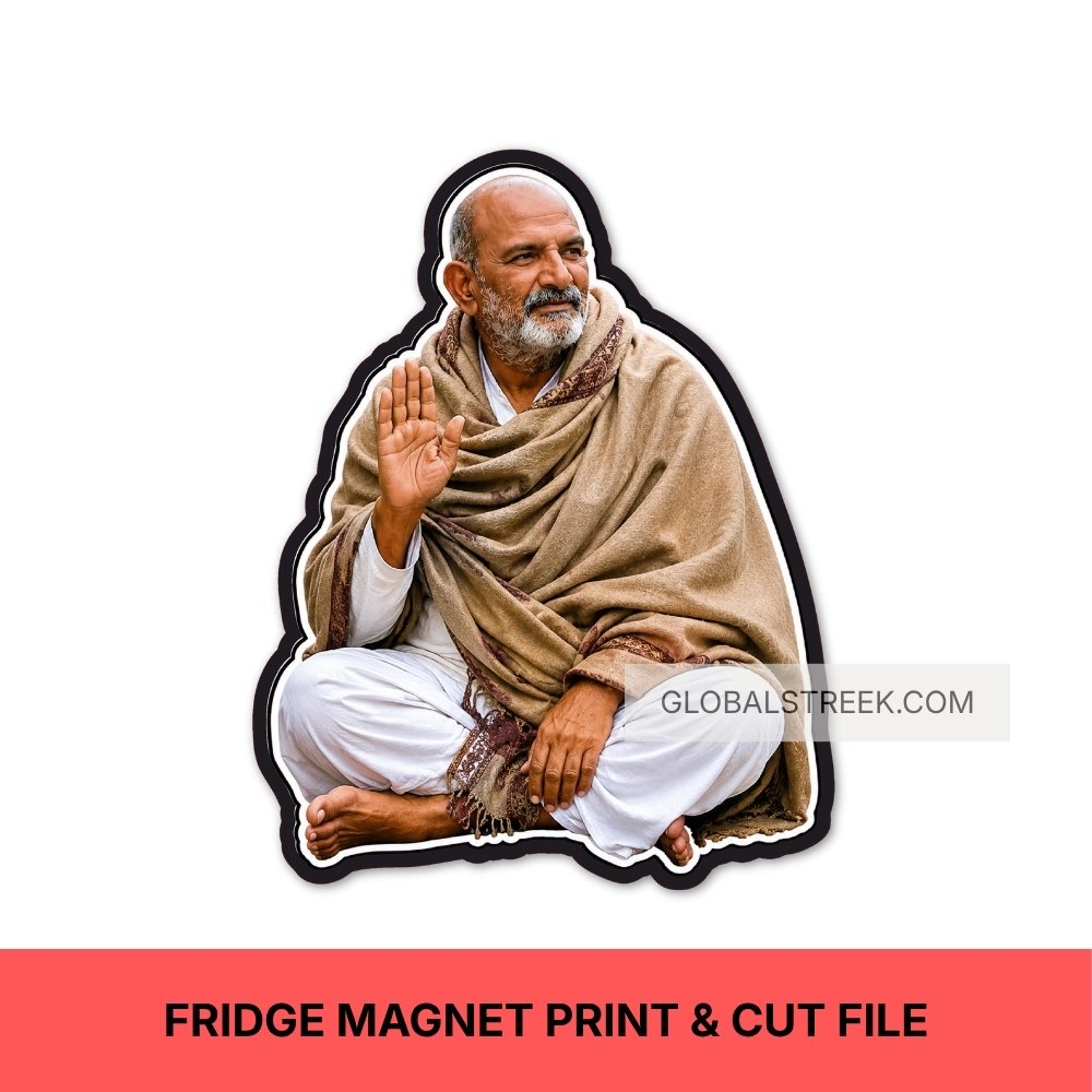 Kainchi Dham Fridge Magnet Design | Baba Neem Karoli Print & Cut File