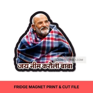 Neem Karoli Baba Fridge Magnet | Kainchi Dham Print & Cut Files | Uttarakhand Digital Design