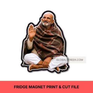 Neem Karoli Baba Blessing Fridge Magnet Print & Cut File