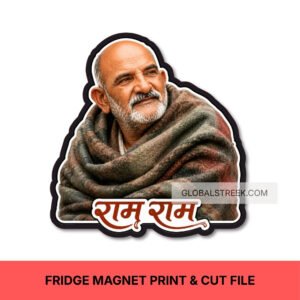 Neem Karoli Baba Fridge Magnet Kainchi Dham Print & Cut File