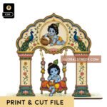 Bal Gopal Krishna Jhula Design Print and Cut CDR File