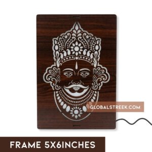 MDF Wood Khatu Shyam Baba Art Work Led Frame
