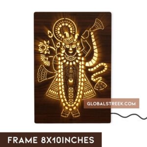 MDF Wood Shri Ji Art Work Led Frame