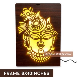 MDF Wood Shrinath Ji Face Art Work LED Frame