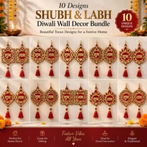 10 Designs Shubh Labh Diwali Wall Decor Bundle | Toran Wall Hanging Designs