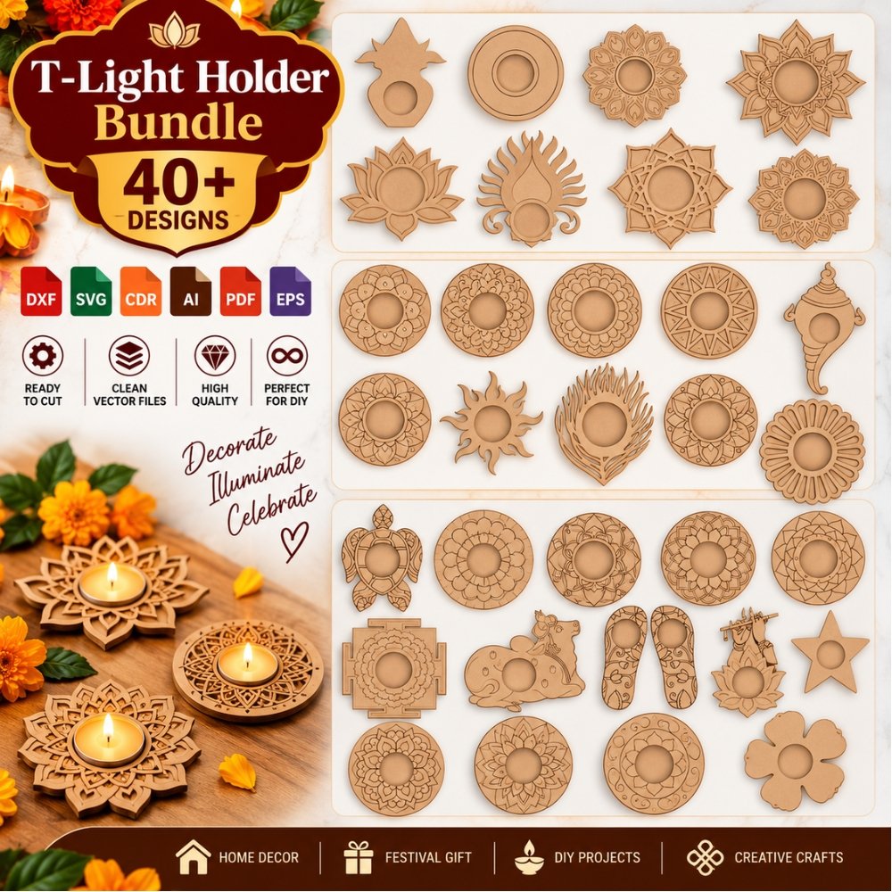 T-Light Holder bundle 40+ Designs